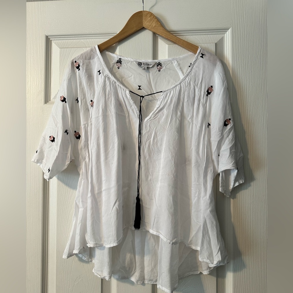 Bobeau peasant white blouse